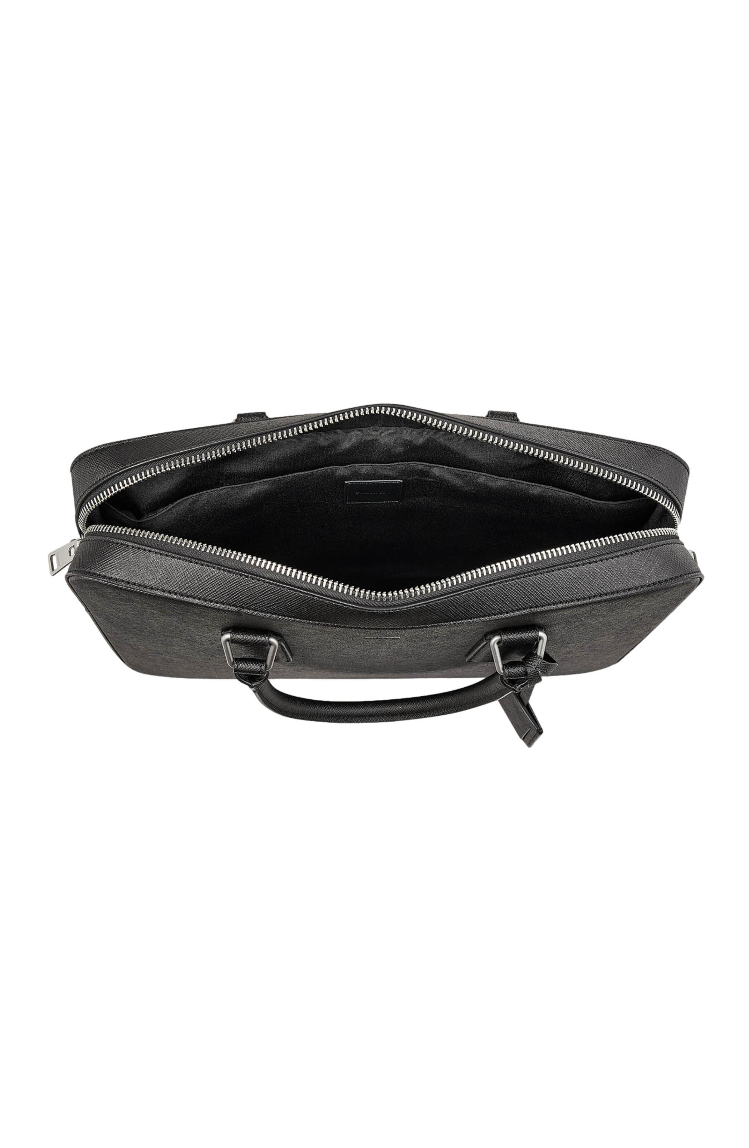 SANDRO Reconstituted leather briefcase, Alternate, color, Black