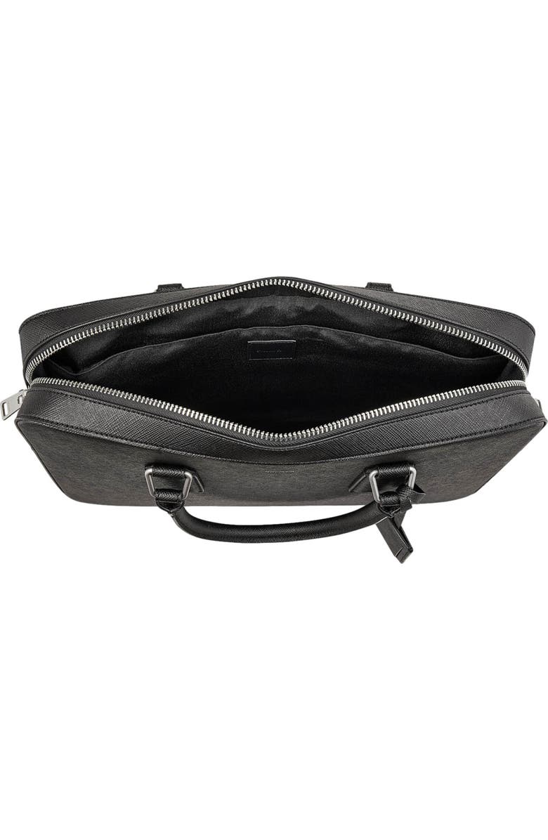 SANDRO Reconstituted leather briefcase, Alternate, color, Black