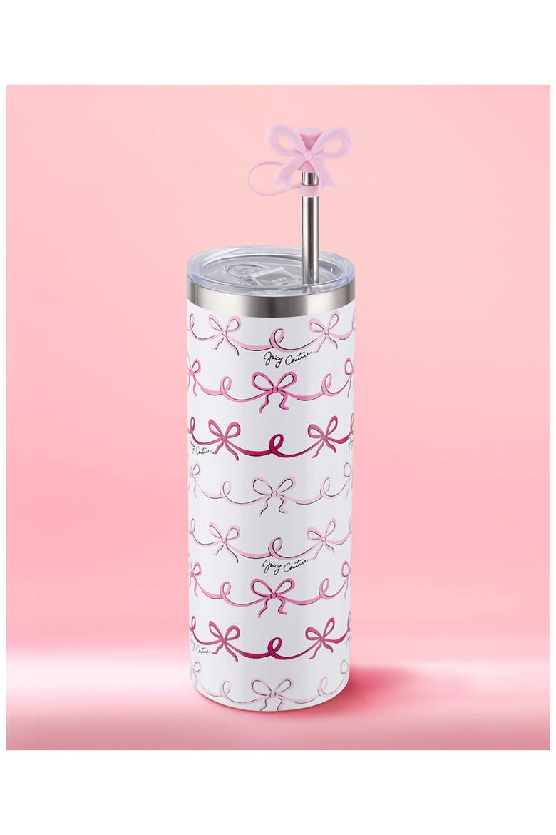 24-Ounce Glam Sip Water Bottle, Alternate, color, PINK DOODLE BOWS