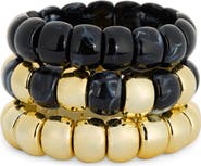 Panacea Set of 3 Beaded Resin Stretch Bracelets