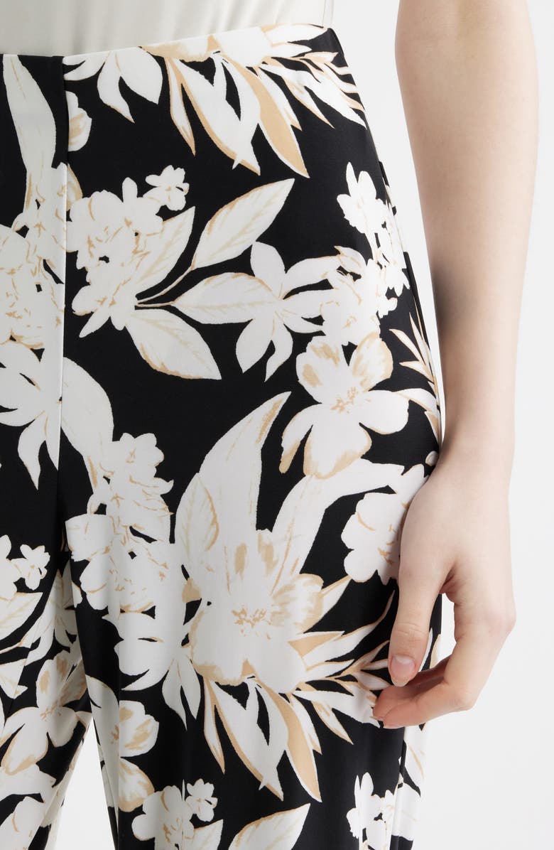 AK ANNE KLEIN Print Crop Wide Leg Pants, Alternate, color, Anne Black Multi