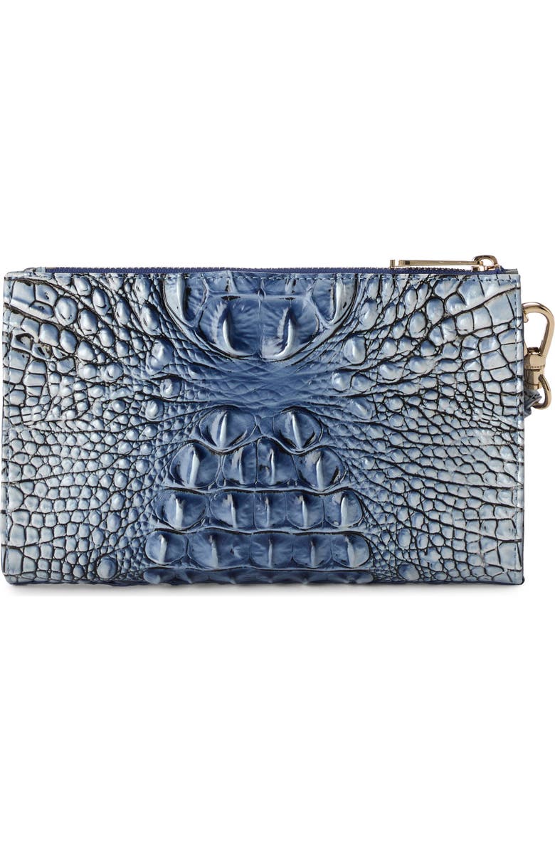 Brahmin Daisy Croc Embossed Leather Wristlet, Alternate, color,