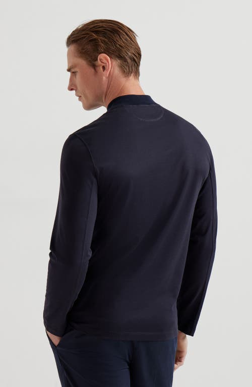 Brunello Cucinelli Jersey Mock Neck T-shirt In Black