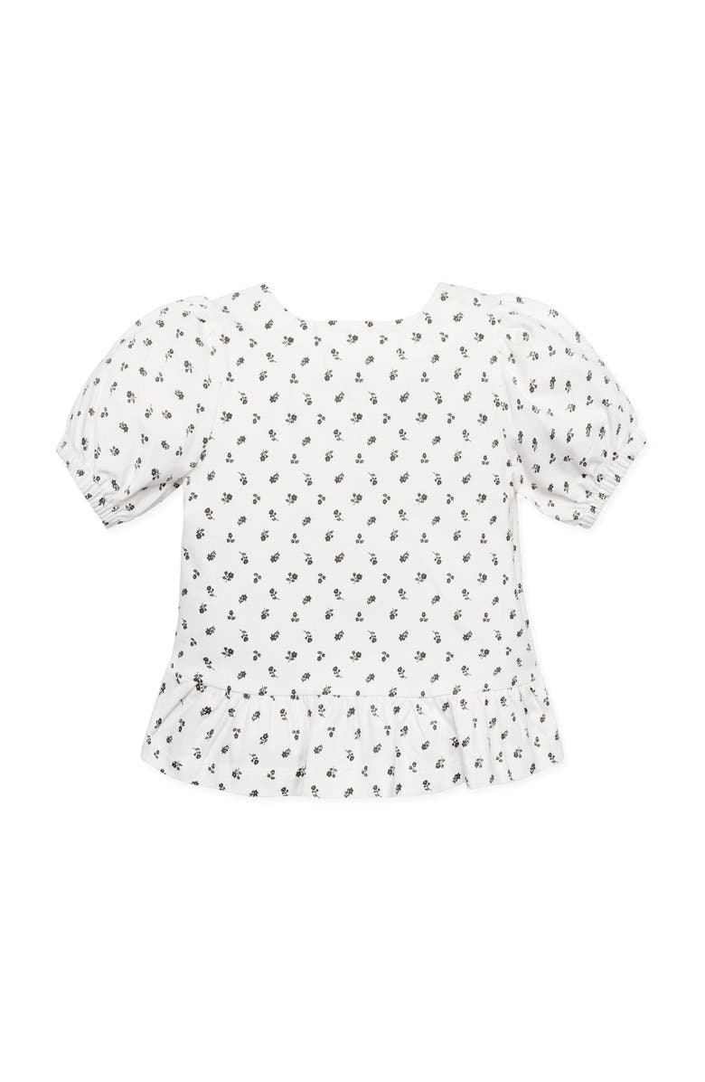Hope & Henry Baby Girls' Organic Knit Peplum Top, Infant, Alternate, color, Provence Ditsy Floral