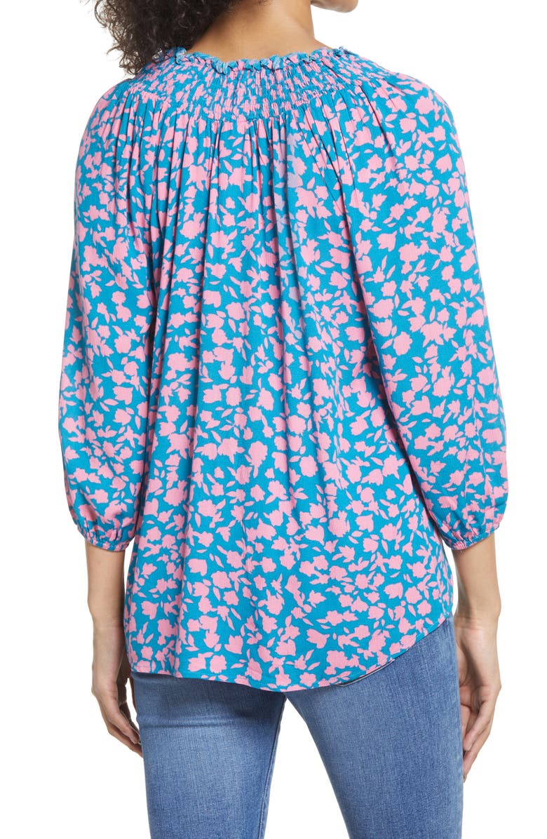 Bobeau Smocked Top, Alternate, color, 