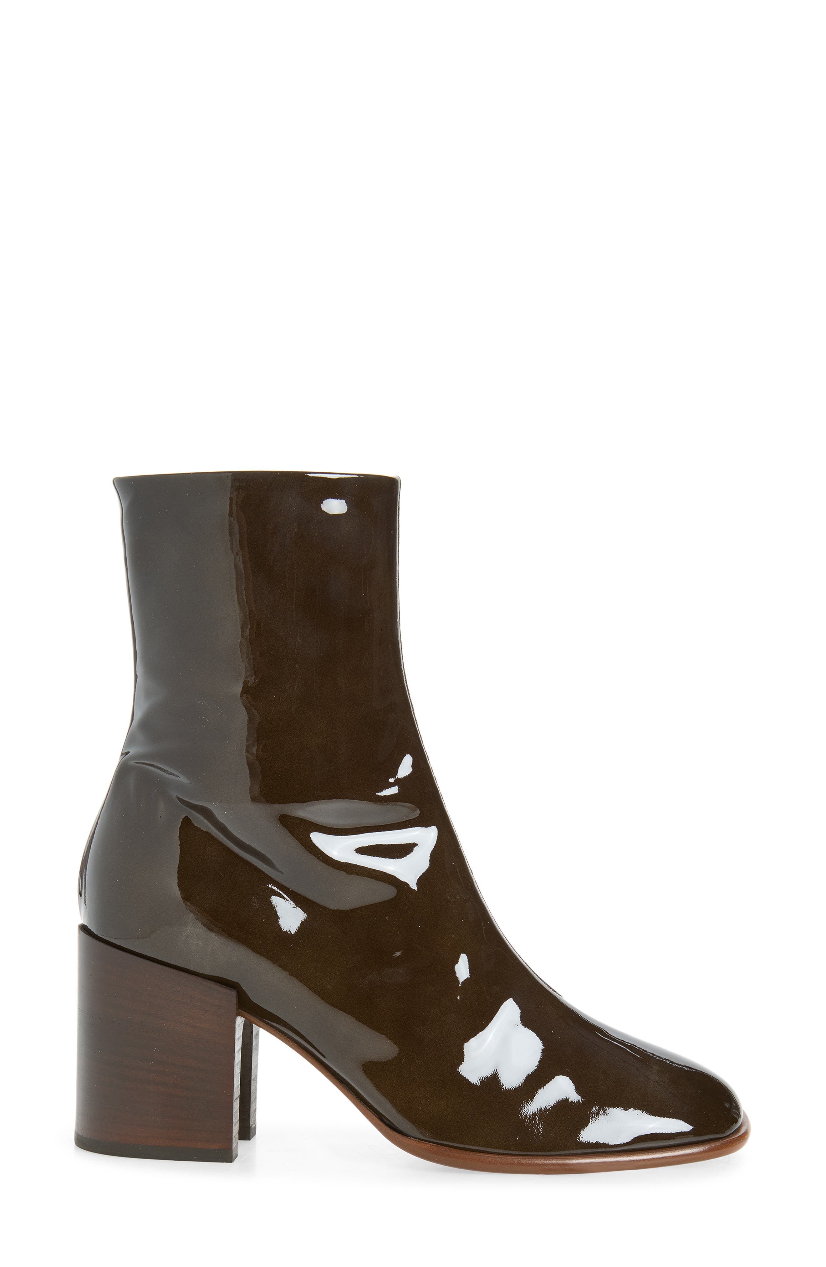 Patent Leather Ankle Boot, Alternate, color, 607 OLIVE