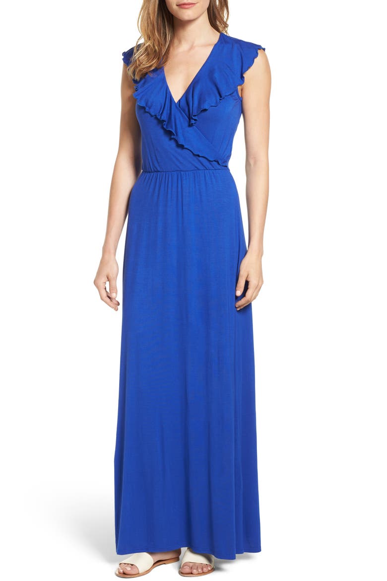 Ruffle Maxi Dress, Alternate, color, SUPER ROYAL