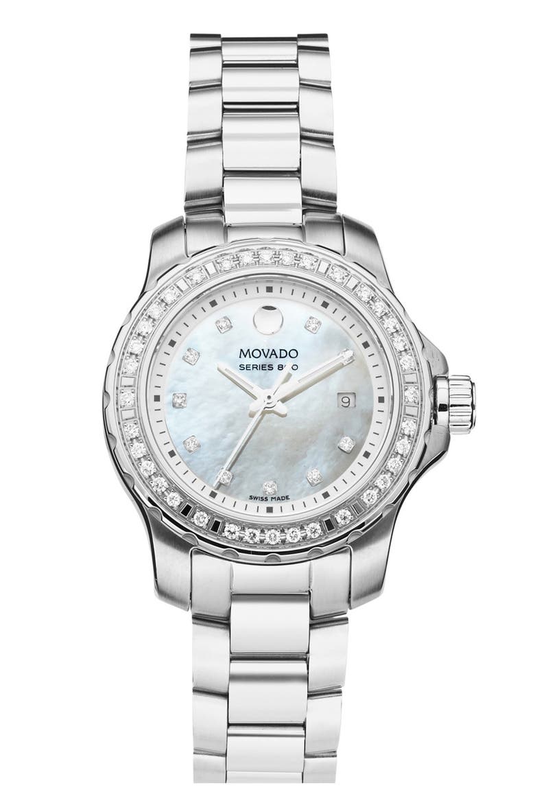 'Series 800' Diamond Bracelet Watch, 29mm, Main, color, SILVER