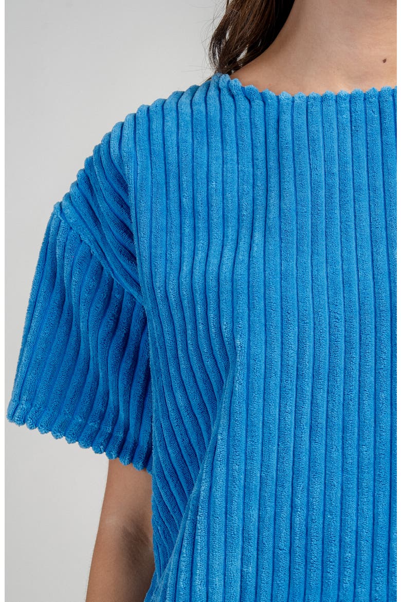 Boxy Oversized Corduroy T-shirt, Alternate, color, BLUE