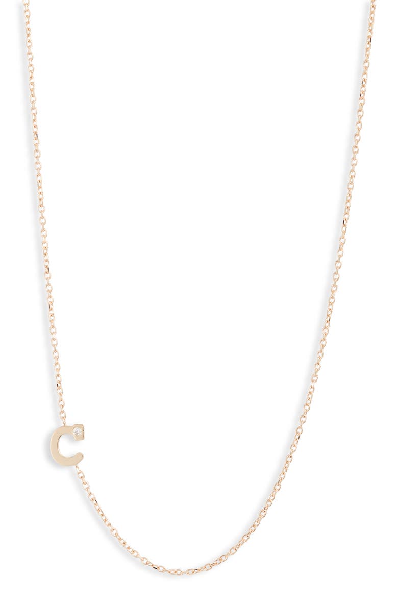 Anzie Diamond Initial Necklace, Main, color, C