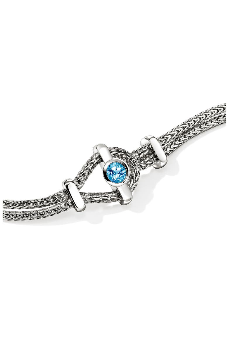 Icon Bracelet, Sterling Silver, Swiss Blue Topaz, 3.6mm, Alternate, color, SILVER