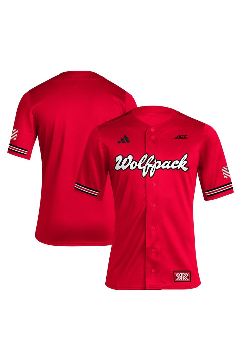 Men's adidas Red NC State Wolfpack Reverse Retro Replica Baseball Jersey, Main, color, Red