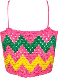 NESSI BYRD Kids' Zig-Zag Hand-Crochet Crop Top