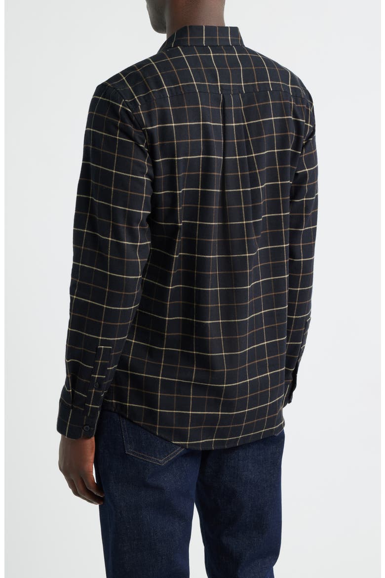 Grid Cotton & Cashmere Button-Up Shirt, Alternate, color, BLACK ROCK DOUBLE GRID