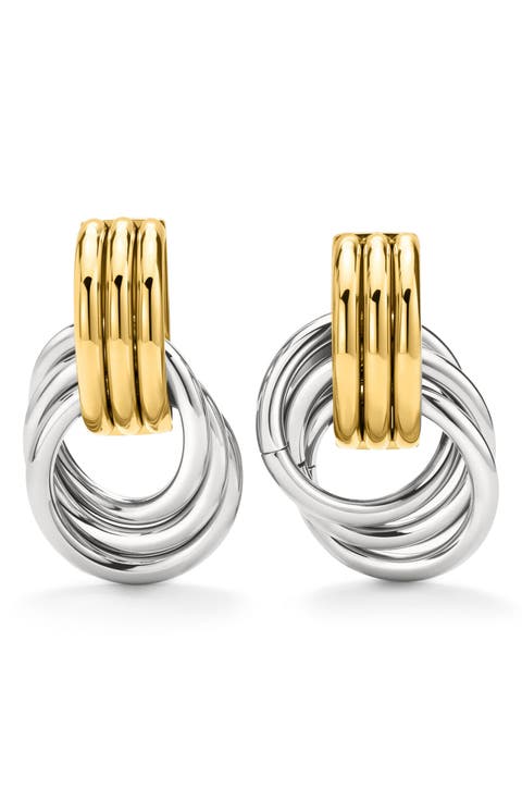 Knot Mixed Metal Stud Earrings