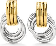 D.LOUISE Knot Mixed Metal Stud Earrings