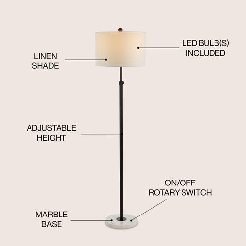 JONATHAN Y JONATHAN Y JUNE 65" ADJUSTABLE METAL/MARBLE LED FLOOR LAMP