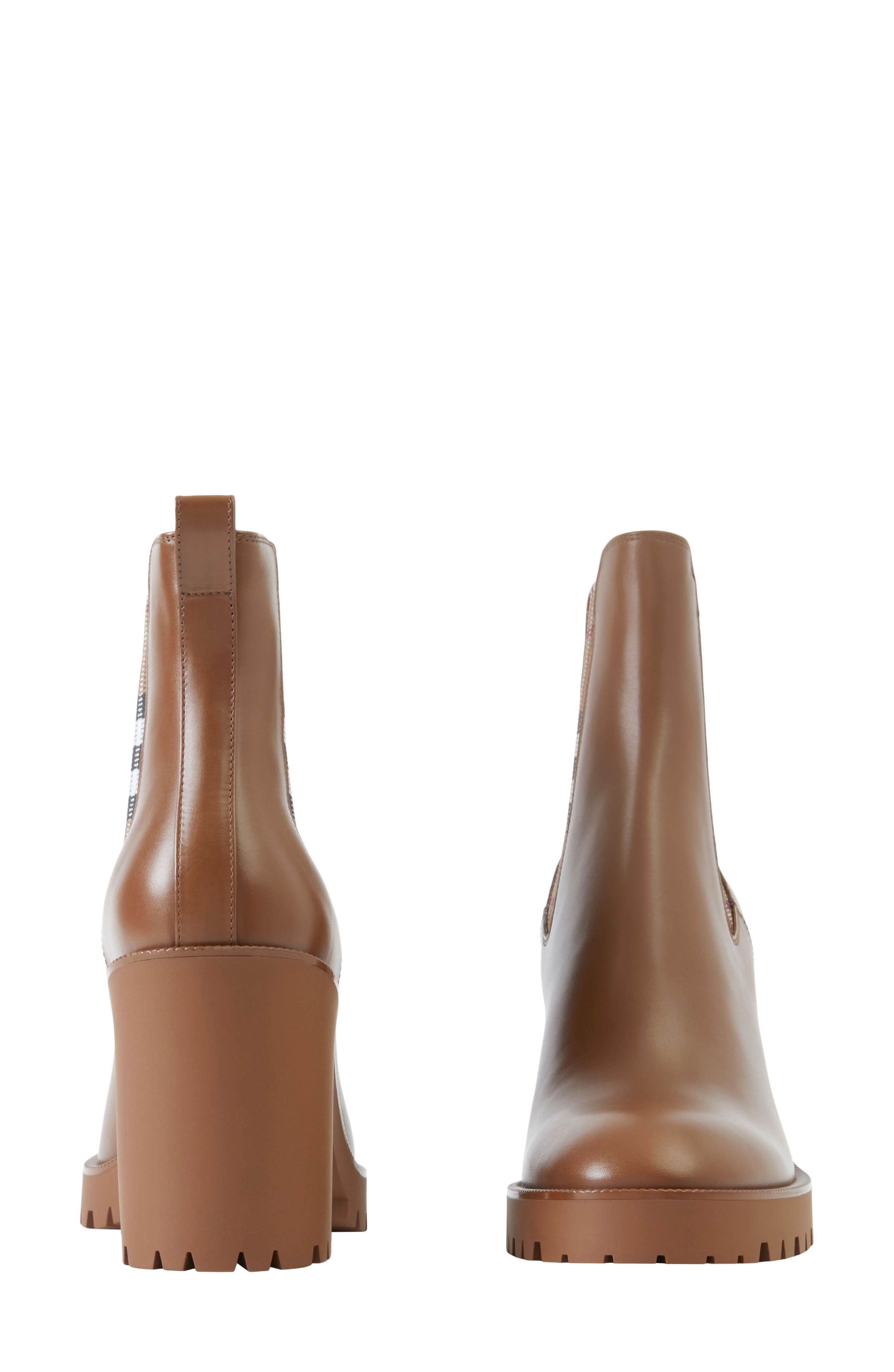 Allostock Check Block Heel Chelsea Boot, Alternate, color, DARK BIRCH BROWN