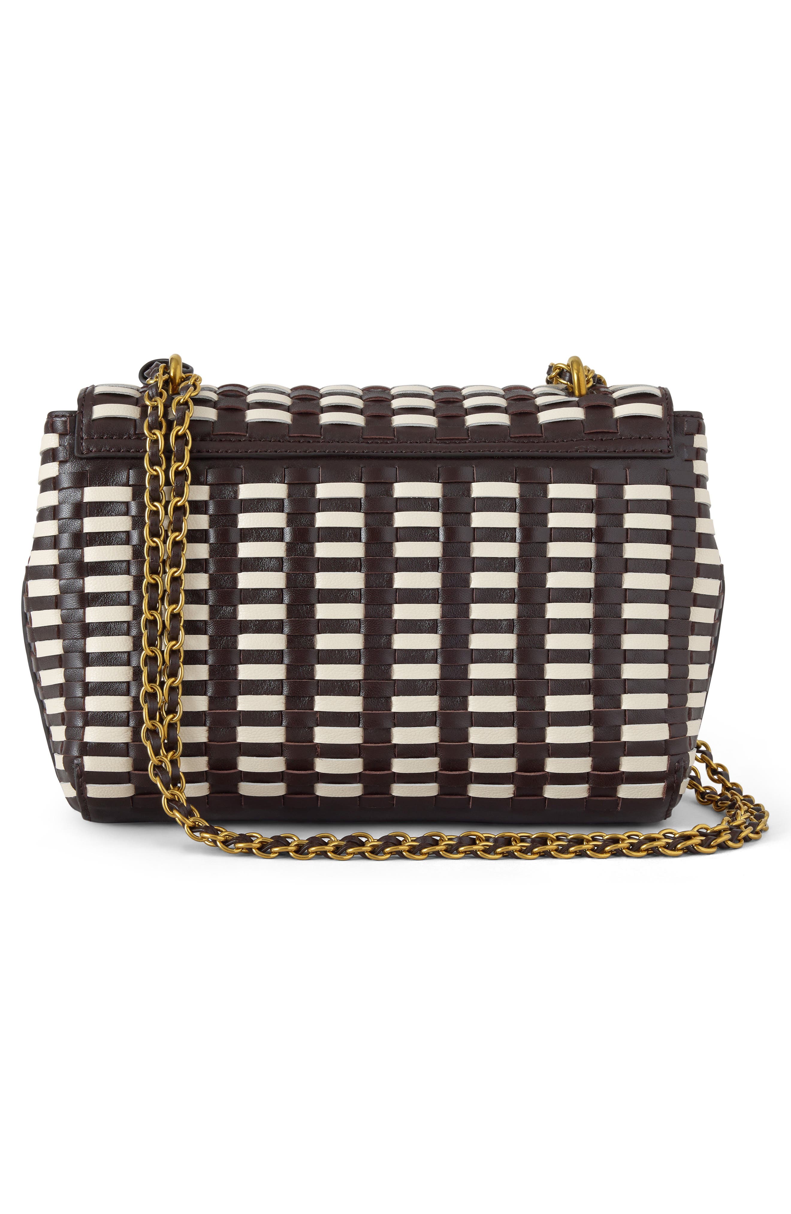 Mulberry Lily Woven Leather Shoulder Bag, Alternate, color, Ebony-Crumpet