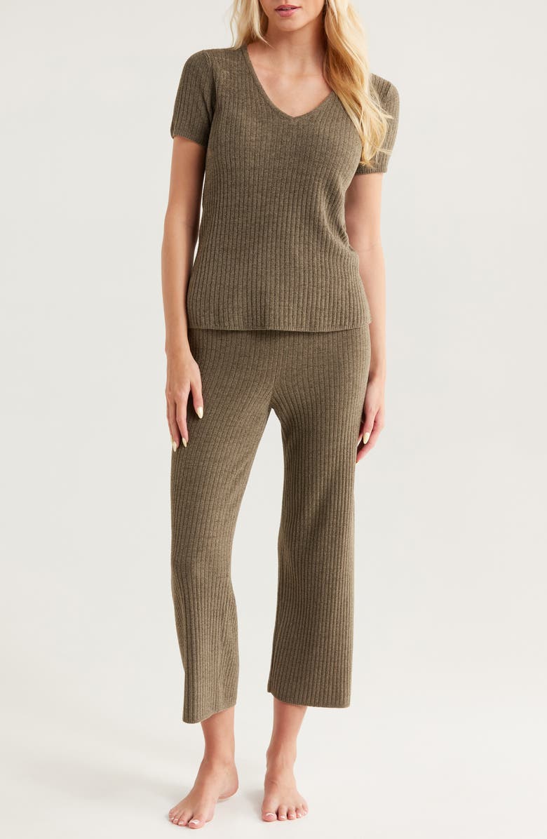 Barefoot Dreams<sup>®</sup> CozyChic<sup>®</sup> Ultra Lite<sup>®</sup> Rib Culotte Lounge Set, Main, color, Khaki Green