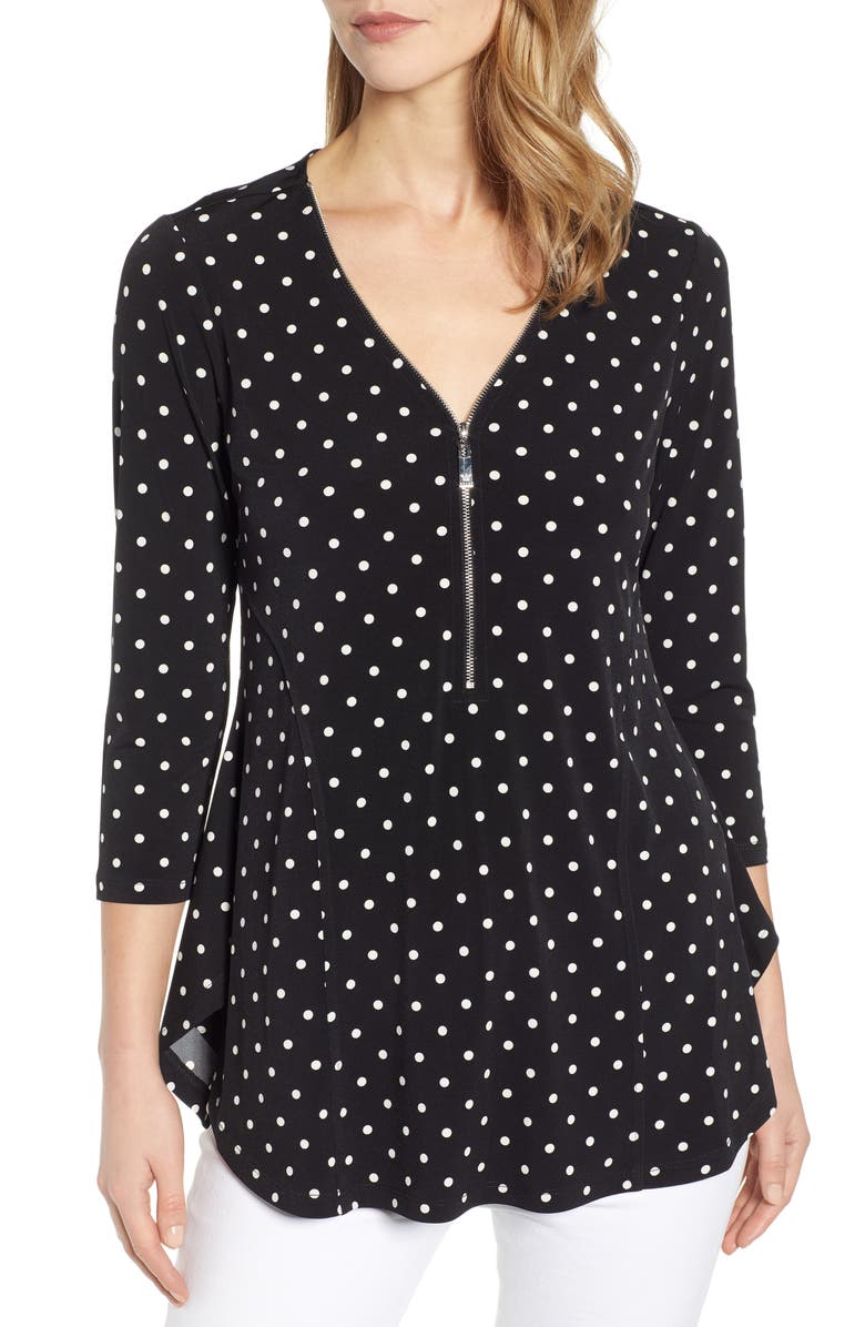 Chaus Zipper Dot Top, Main, color,