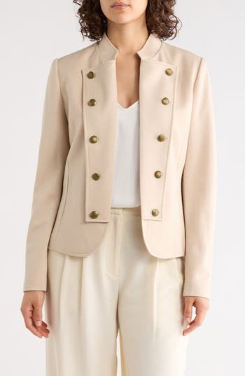 Gemma + Jane Military Band Jacket In Neutral
