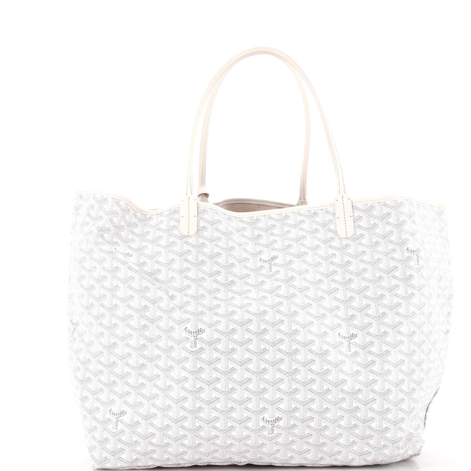 Pre-Owned Goyard Saint Louis Tote Coated Canvas GM, Main, color, White