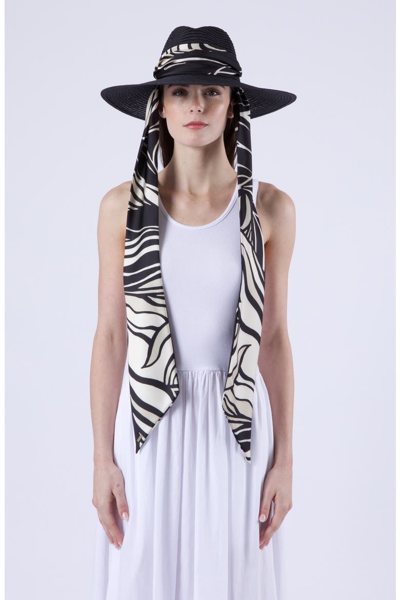 Cassidy UPF 25+ Packable Straw Fedora, Alternate, color, BLACK