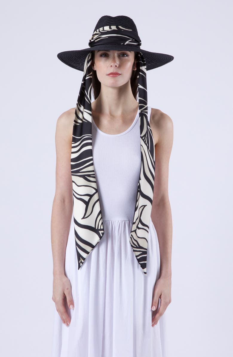 Eugenia Kim Cassidy UPF 25+ Packable Straw Fedora, Alternate, color, Black