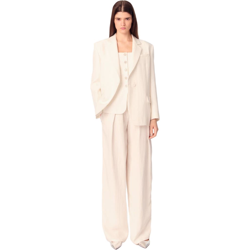 Maje Suit Jacket In Ecru