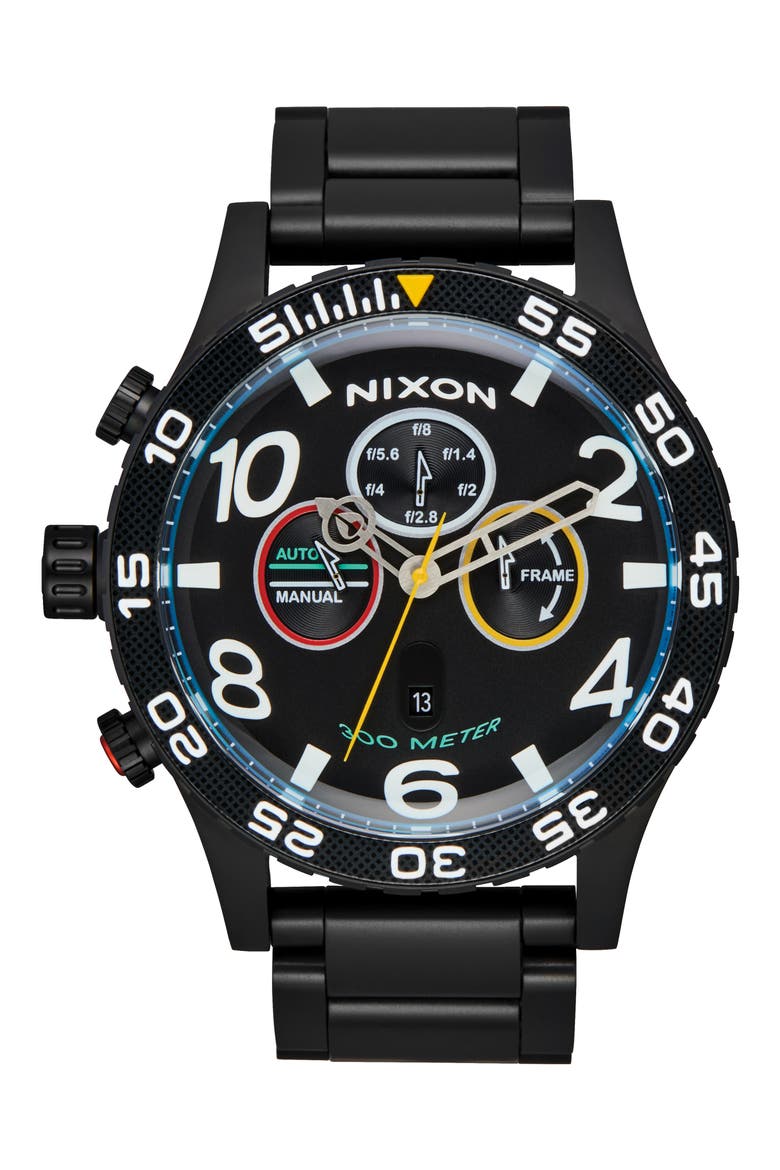 51-30 Fisheye Chronograph Bracelet Watch, 51mm, Alternate, color, FISHEYE / SUPER BLACK / BLACK