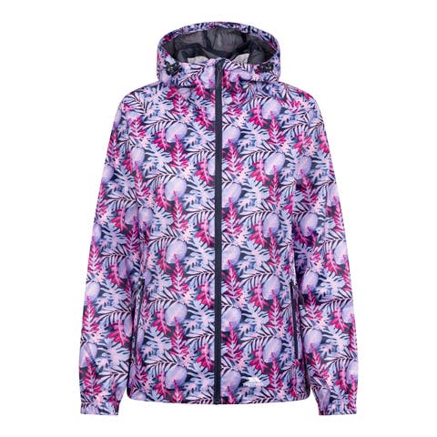 Indulge Foliage Print Packaway Jacket