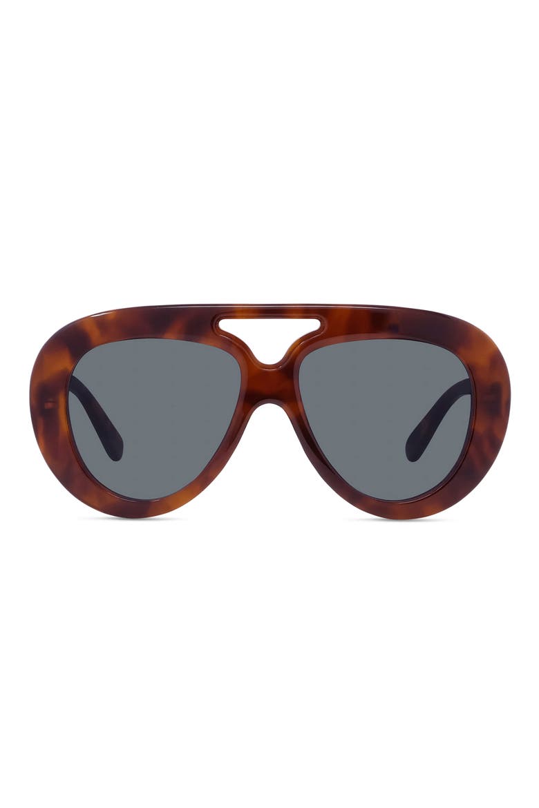 Curvy 55mm Gradient Pilot Sunglasses, Main, color, BLONDE HAVANA / BLUE