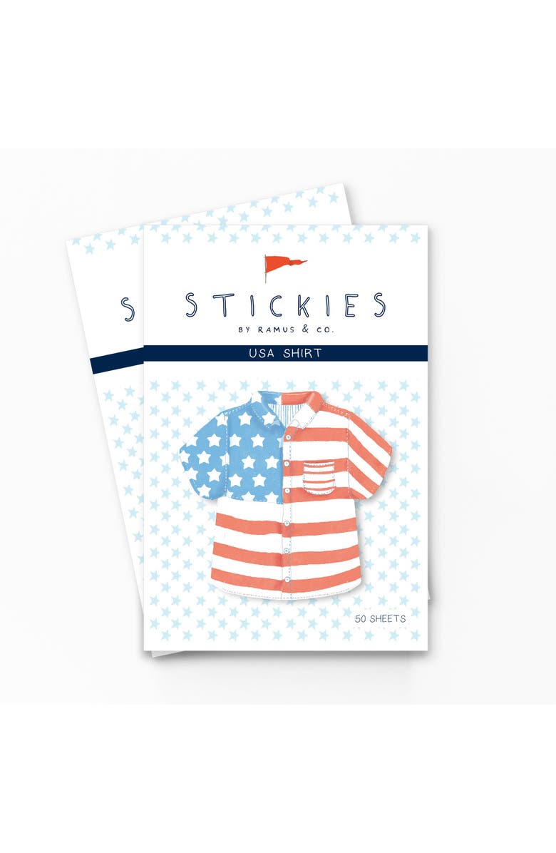 Ramus & Co USA Shirt 3" x 3" 50-Sheet Sticky Notes (2-Pack) & USA Shirt Greeting Card Combo, Alternate, color, Multi-Pack