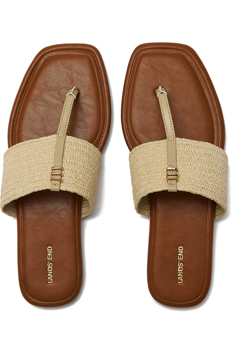 Lands' End Haven Stretch Raffia Sandals, Alternate, color, Egret