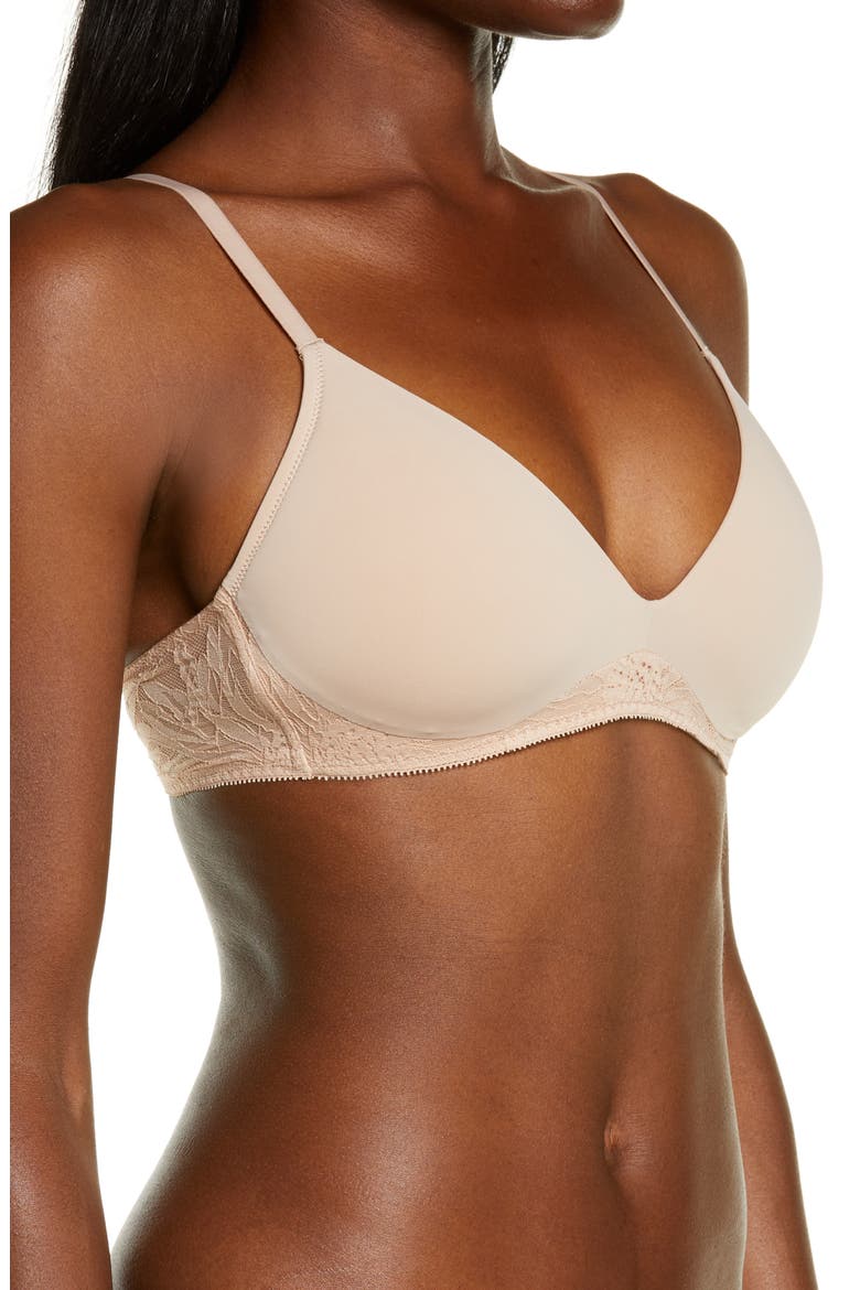Sleek & Lace Wireless Lift Bra, Alternate, color, CHAMPAGNE