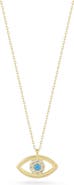 SPHERA MILANO Cubic Zirconia & Synthetic Turquoise Evil Eye Pendant Necklace