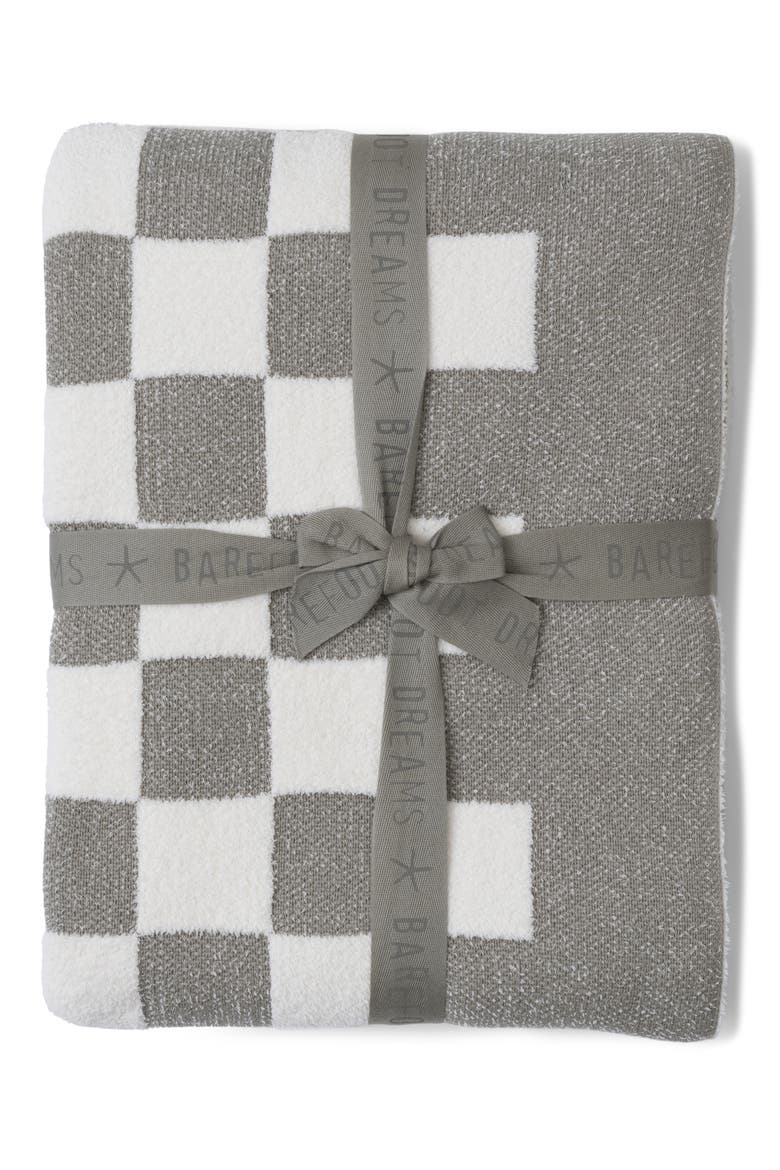 CozyChic™ Checkered Cotton Blend Throw Blanket, Main, color, EUCALYPTUS-CREAM