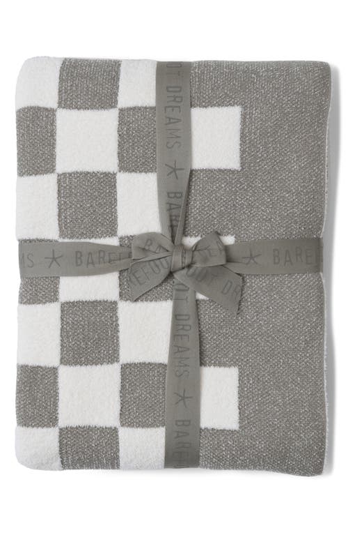 Barefoot Dreams Cozychic™ Checkered Cotton Blend Throw Blanket In Eucalyptus/cream