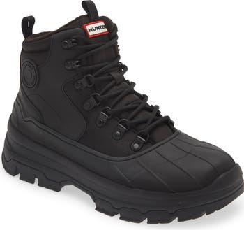 ショートブーツ・ブーティ HUNTER WOMEN Explorer Duck Boots White Willow Black WFS2000P Hunter Women's Explorer Lace Up Duck Boots | Bloomingdale's