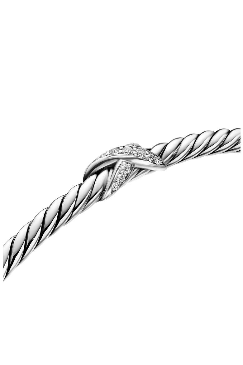 Micro Cable Flex® X Bracelet in Sterling Silver with Diamonds, 2.6mm, Alternate, color, SILVER PAVE