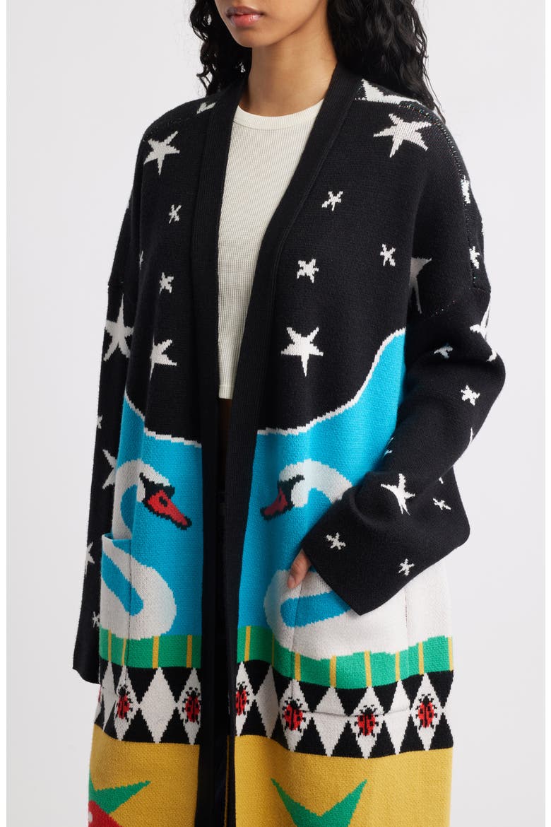 Hot Air Balloon Cardigan, Alternate, color, BLACK
