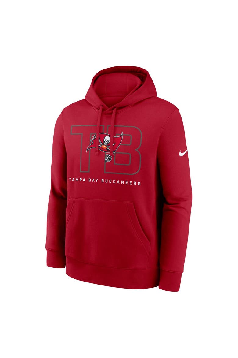 Men's Nike Red Tampa Bay Buccaneers Busted Play Club Fleece Pullover Hoodie, Alternate, color, Red