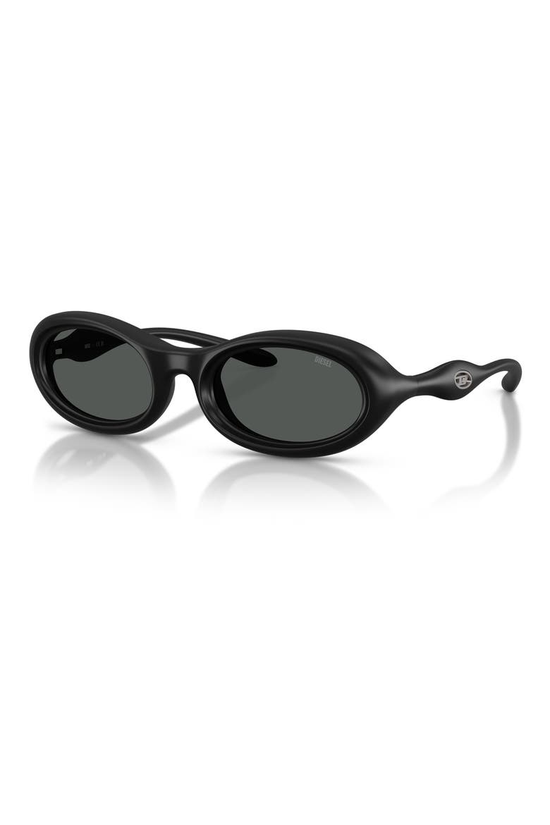 DL3011U 51mm Oval Sunglasses, Alternate, color, MATTE BLACK / DARK GREY