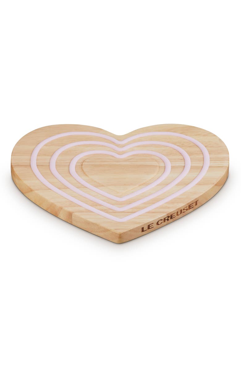 Le Creuset Magnetic Heart Wooden Trivet, Main, color,