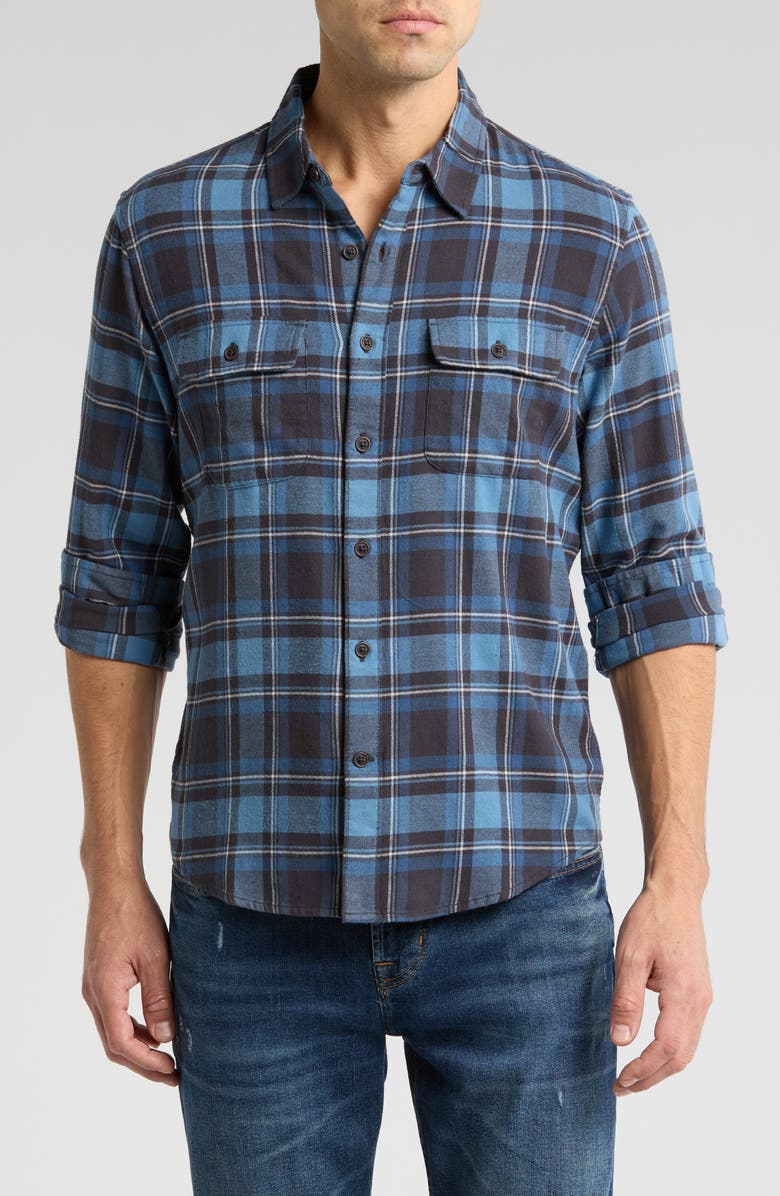 Lucky Brand Humboldt Plaid Button-Up Shirt, Main, color, Blue Plaid