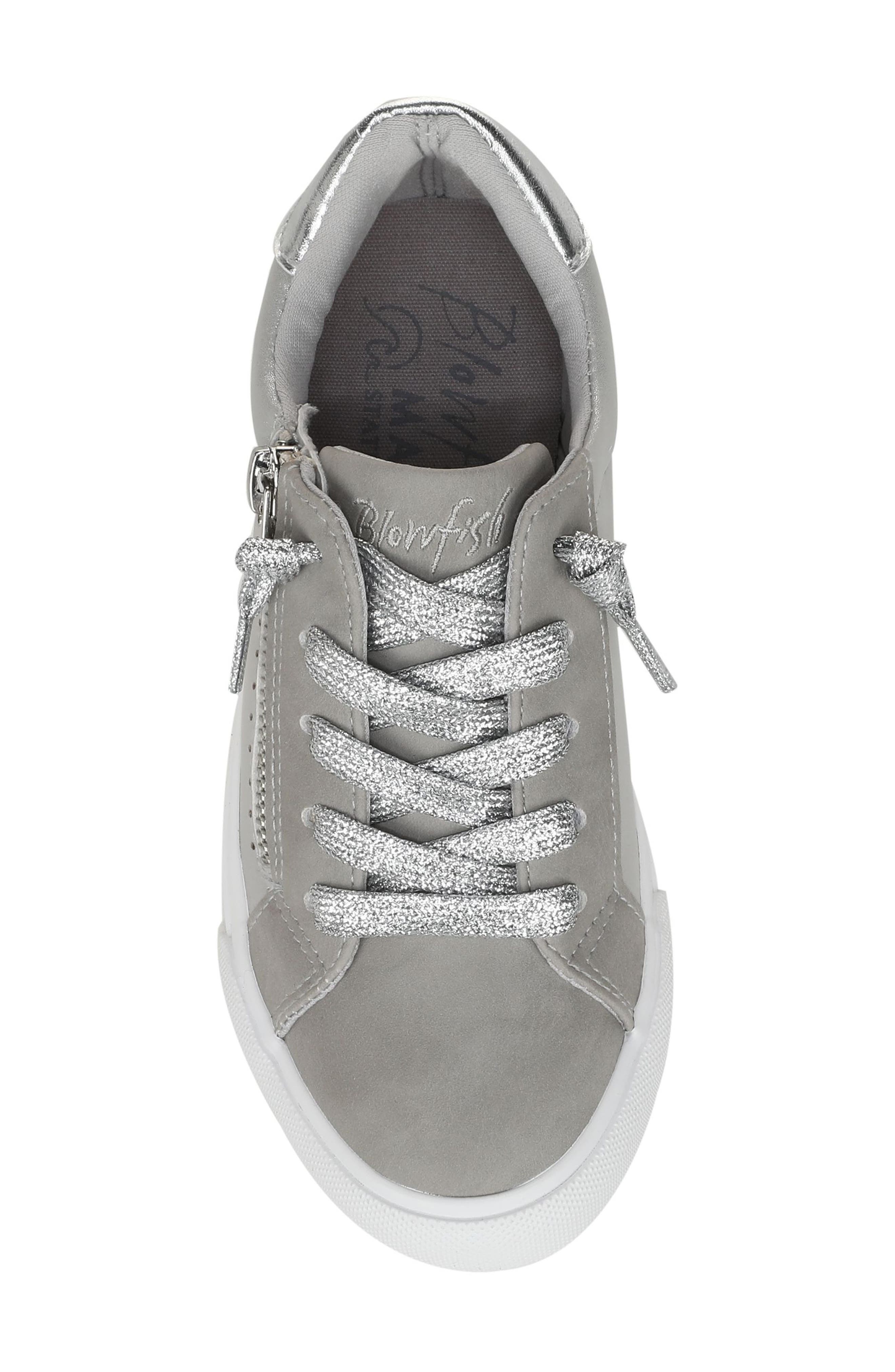 Blowfish Malibu Kids' Perfect Sneaker, Alternate, color, Grey / Silver Faux Leather
