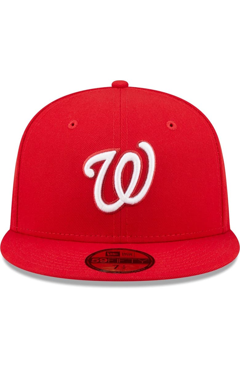 New Era Men's New Era Red Washington Nationals White Logo 59FIFTY Fitted Hat, Alternate, color, Red