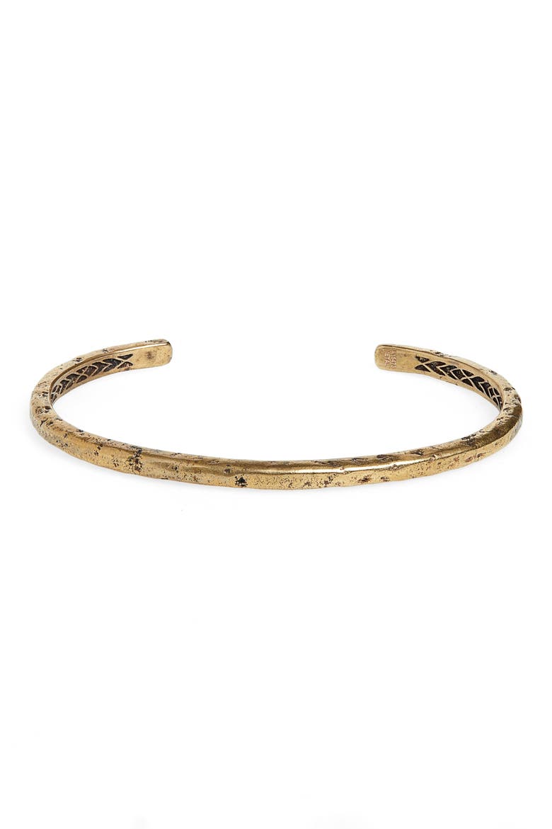 Distressed Brass Cuff Bracelet, Main, color, METALLIC GOLD