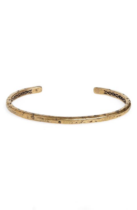 Distressed Brass Cuff Bracelet
